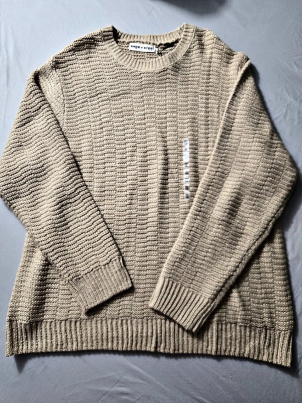 sage + steel Ribbed Knit Crewneck Sweater XXL Like New